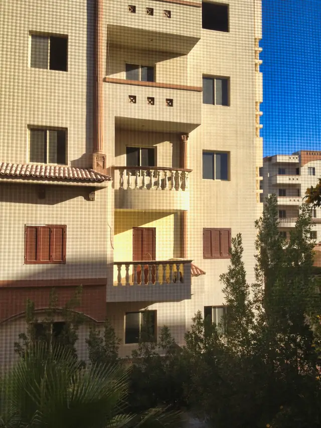 Apartment building, view from the garden