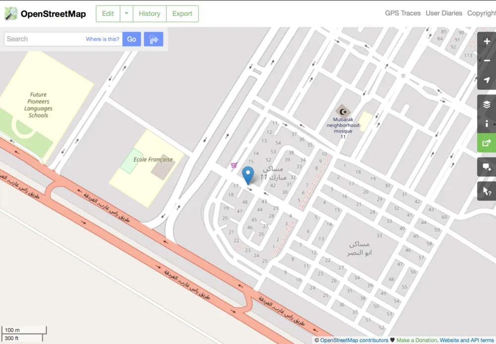 Map: the apartment between the French School and Mubarak 11