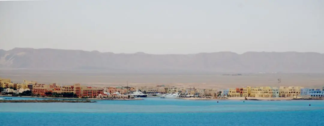 The coast with the Red Sea mountains behind