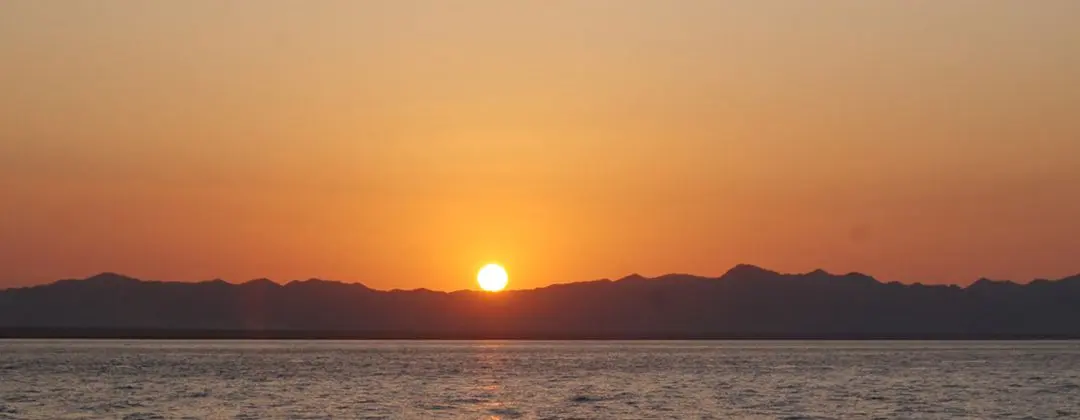 Sunset over the Red Sea mountains