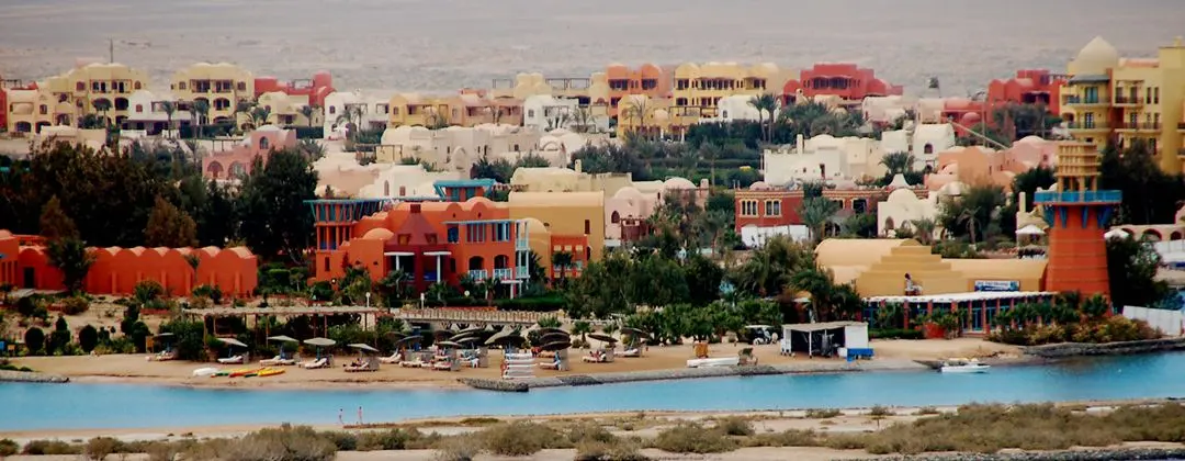 Colourful houses on the El Gouna waterfront